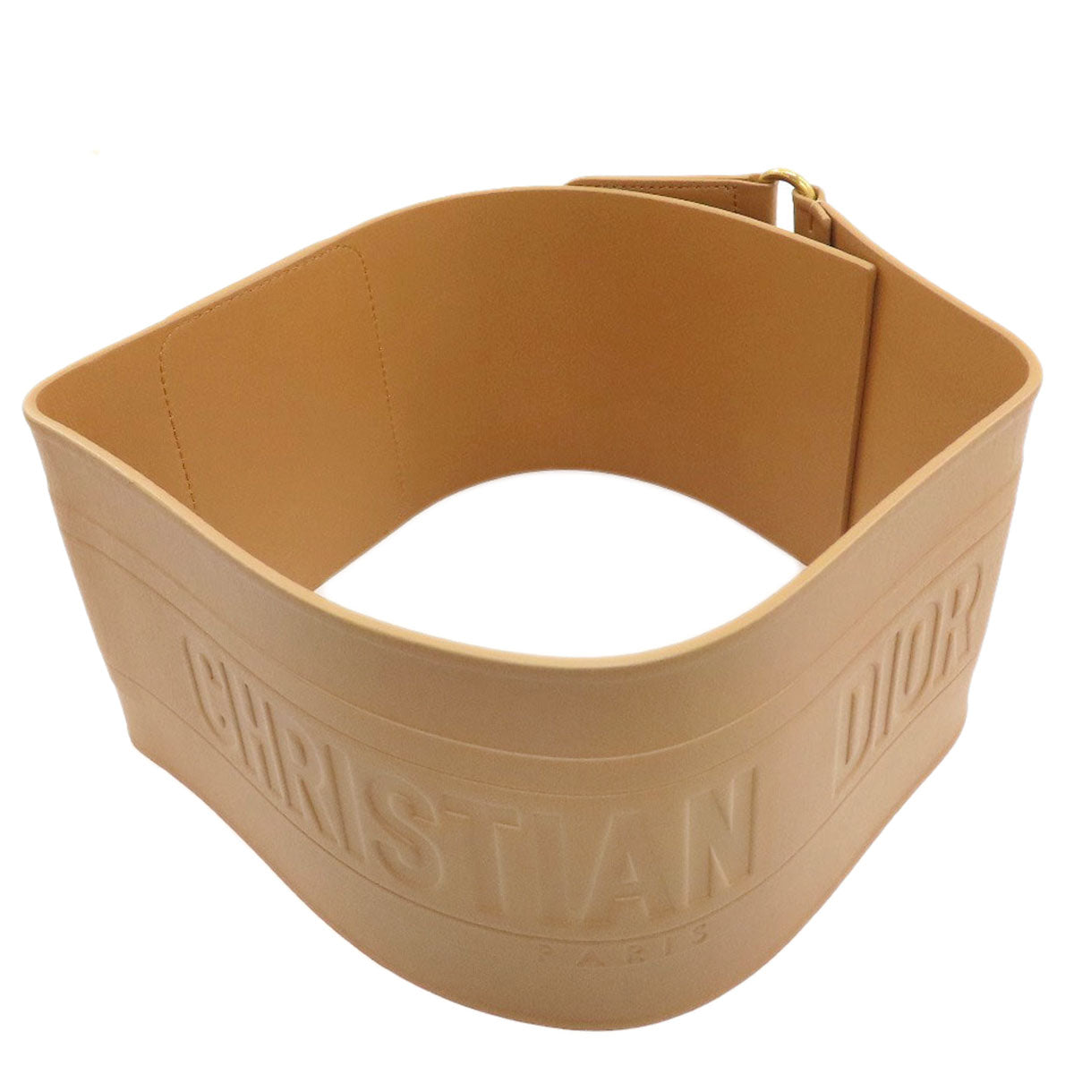CHRISTIAN DIOR Maxi Double Gold Buckle belt Leather Ladies [Used]