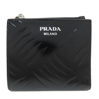 PRADA Embossing Bifold Wallet with Coin Pocket Leather Ladies [Used]