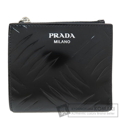 PRADA Embossing Bifold Wallet with Coin Pocket Leather Ladies [Used]