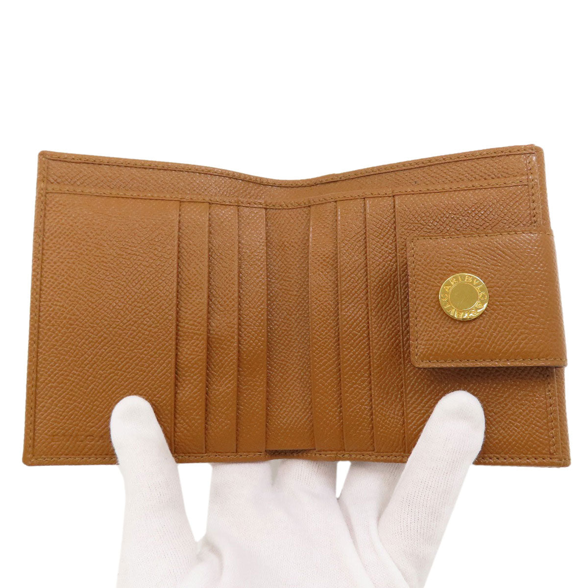 BVLGARI BVLGARI BVLGARI Bifold Wallet with Coin Pocket Leather Ladies [Used]
