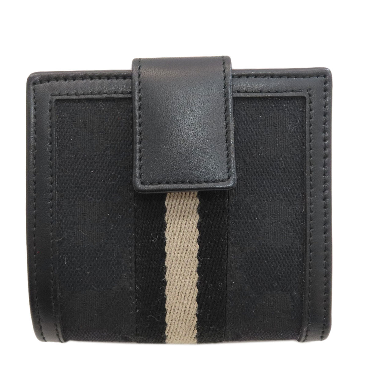 GUCCI 035・02770・2178・5 Sherry line Bifold Wallet with Coin Pocket Canvas LeatherLadies [Used]