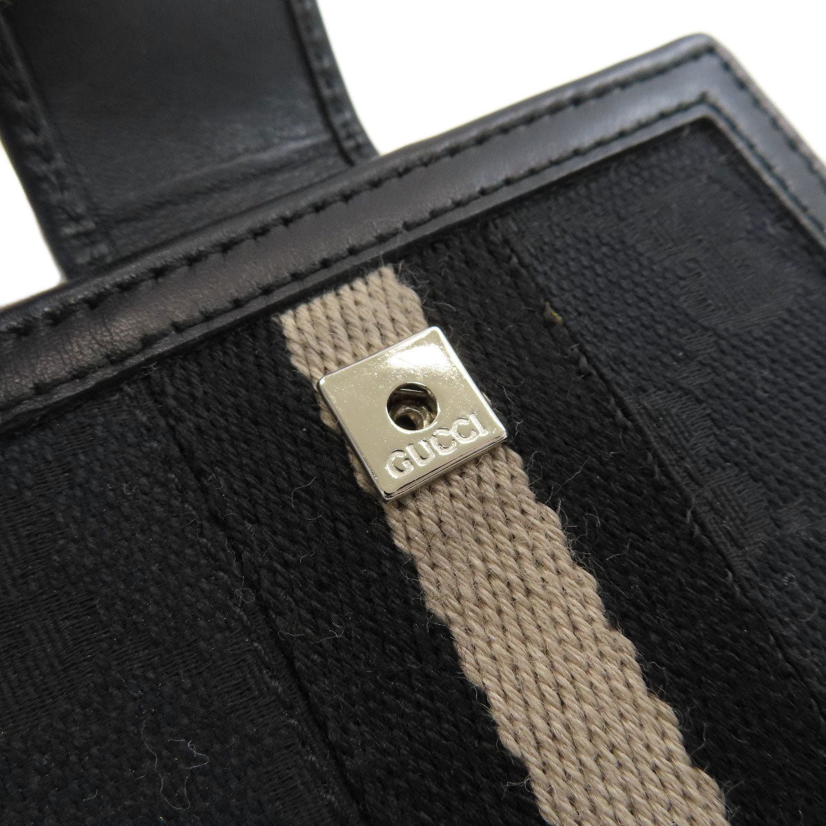 GUCCI 035・02770・2178・5 Sherry line Bifold Wallet with Coin Pocket Canvas LeatherLadies [Used]