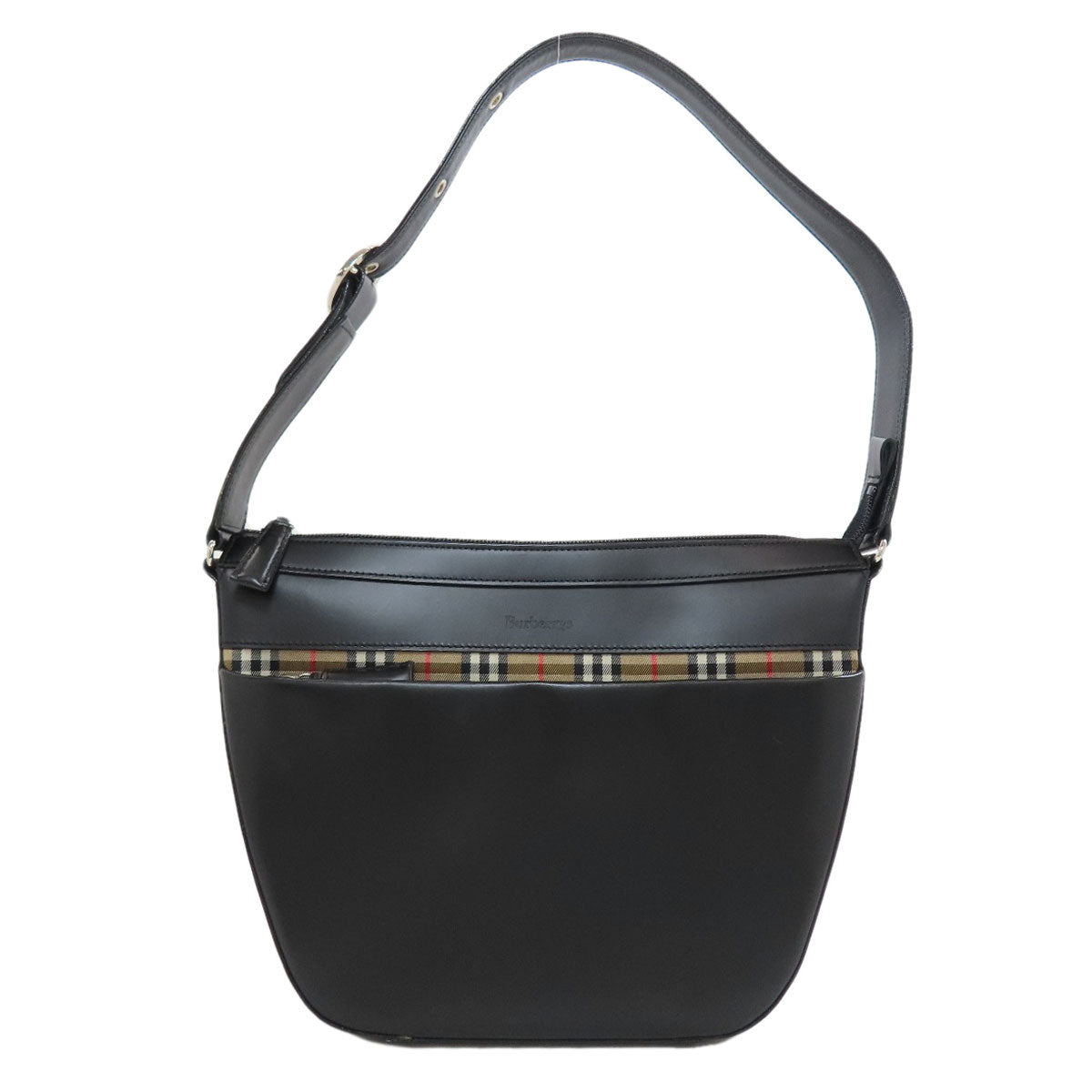 BURBERRY Burberry Check One Belt Shoulder Bag Leather Ladies [Used]
