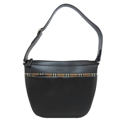 BURBERRY Burberry Check One Belt Shoulder Bag Leather Ladies [Used]