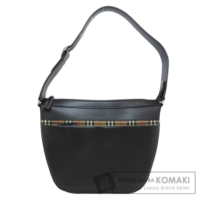 BURBERRY Burberry Check One Belt Shoulder Bag Leather Ladies [Used]