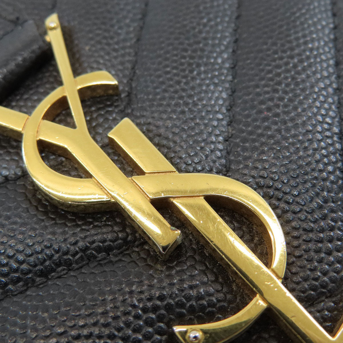 YVES SAINT LAURENT Chain Wallet Envelope Medium Chain Shoulder Long wallet (with coin pocket) Calf Ladies [Used]