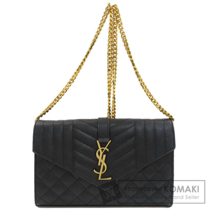 YVES SAINT LAURENT Chain Wallet Envelope Medium Chain Shoulder Long wallet (with coin pocket) Calf Ladies [Used]
