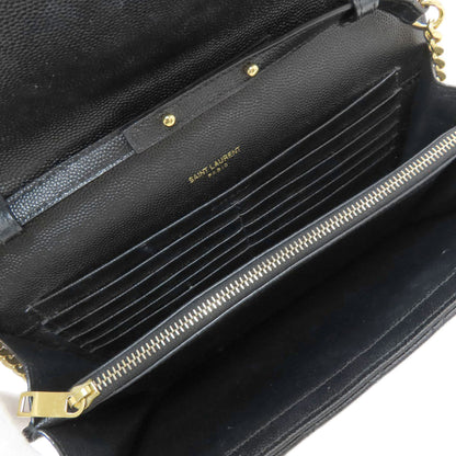 YVES SAINT LAURENT Chain Wallet Envelope Medium Chain Shoulder Long wallet (with coin pocket) Calf Ladies [Used]