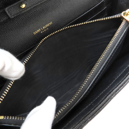 YVES SAINT LAURENT Chain Wallet Envelope Medium Chain Shoulder Long wallet (with coin pocket) Calf Ladies [Used]