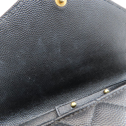 YVES SAINT LAURENT Chain Wallet Envelope Medium Chain Shoulder Long wallet (with coin pocket) Calf Ladies [Used]