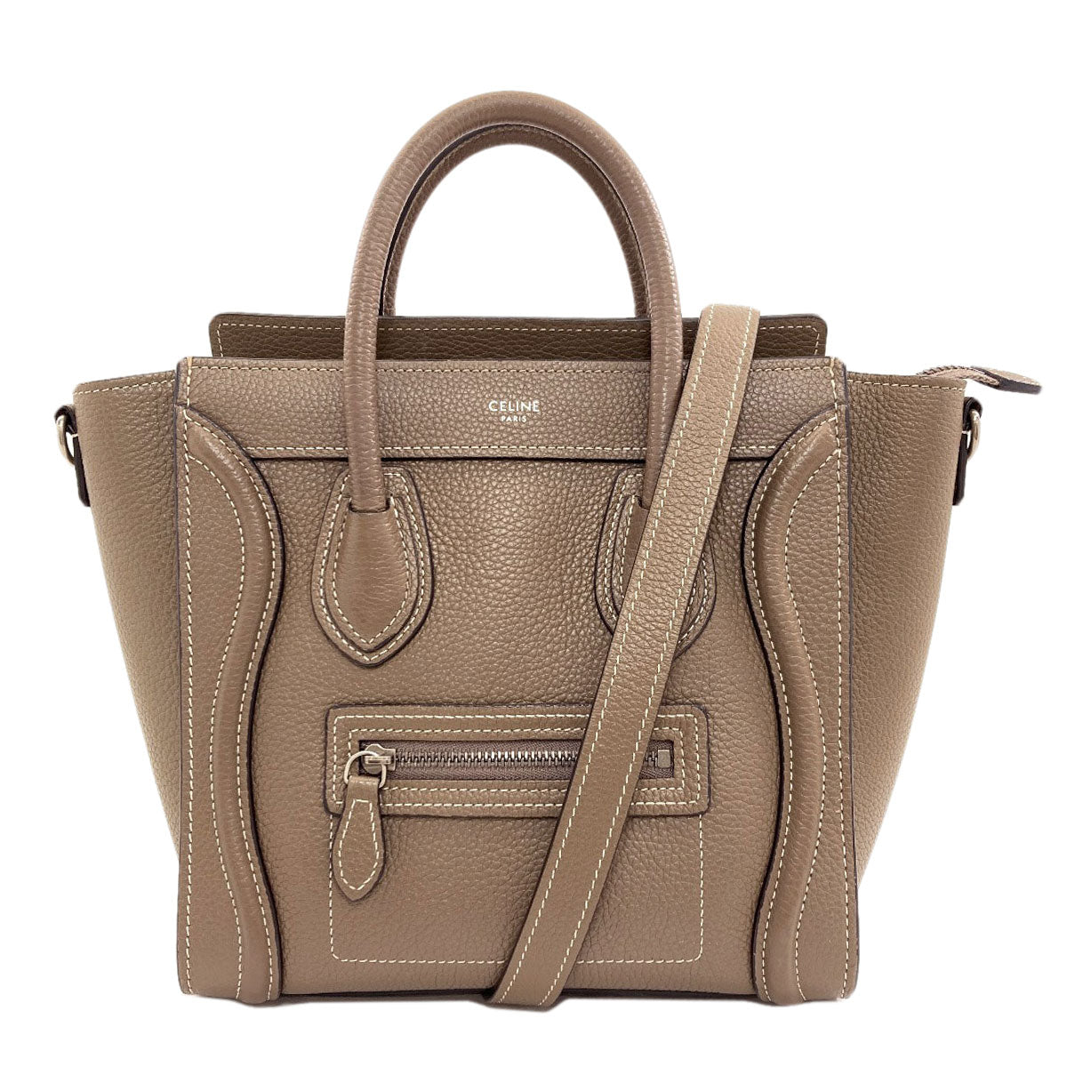 CELINE Luggage nano 2 WAY Handbag Calf Ladies [Used]
