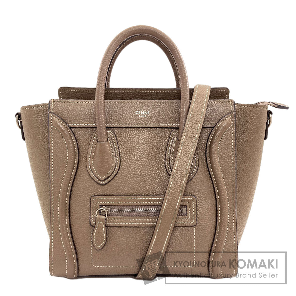 CELINE Luggage nano 2 WAY Handbag Calf Ladies [Used]