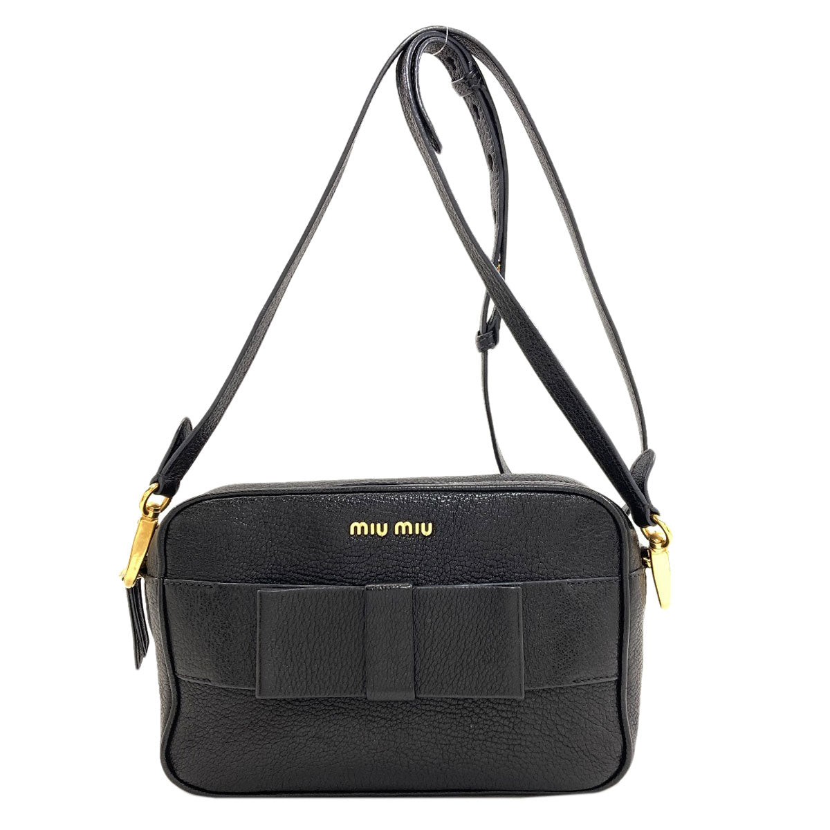 MIUMIU Ribbon motif Shoulder Bag Leather Ladies [Used]