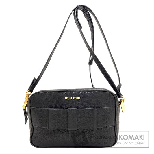 MIUMIU Ribbon motif Shoulder Bag Leather Ladies [Used]