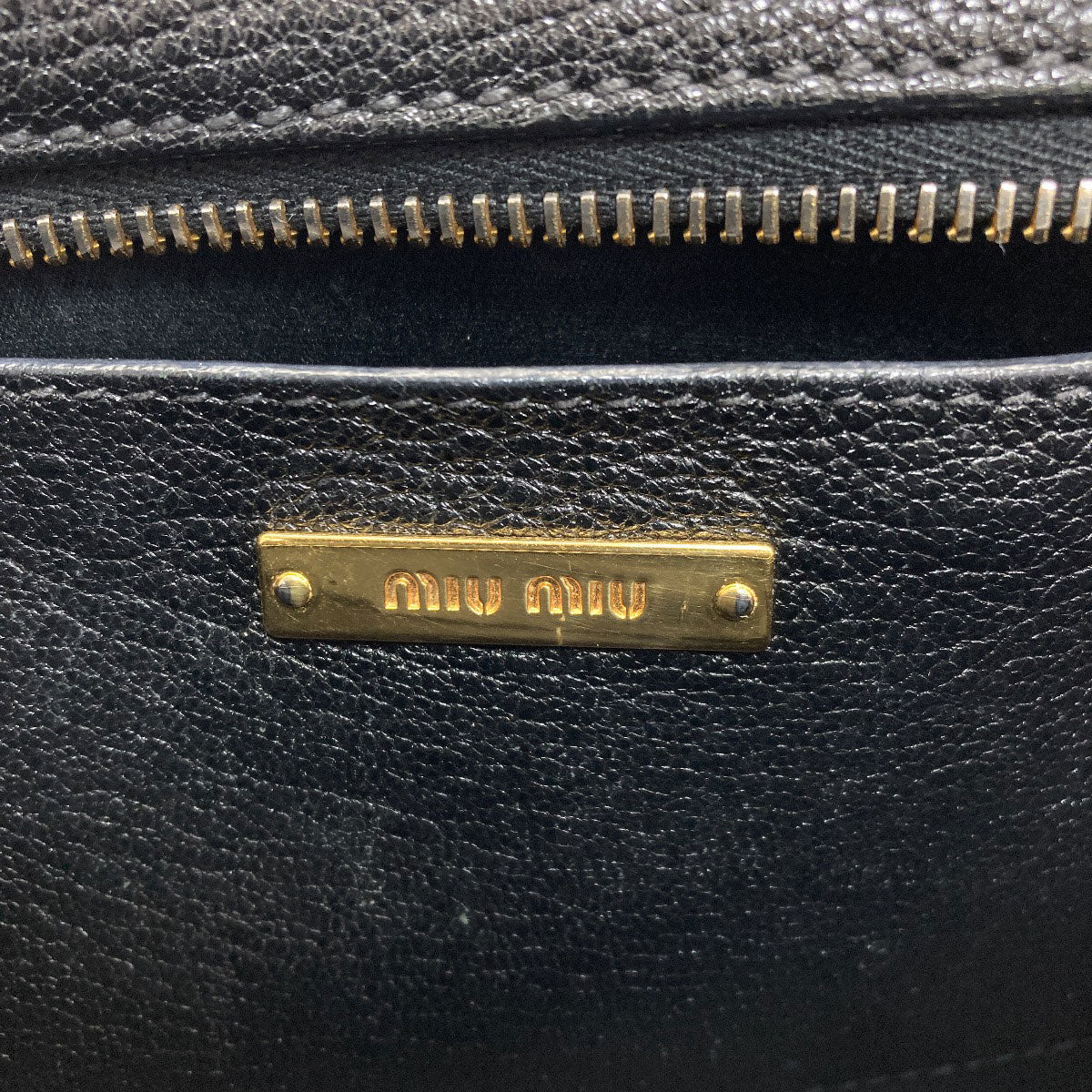 MIUMIU Ribbon motif Shoulder Bag Leather Ladies [Used]