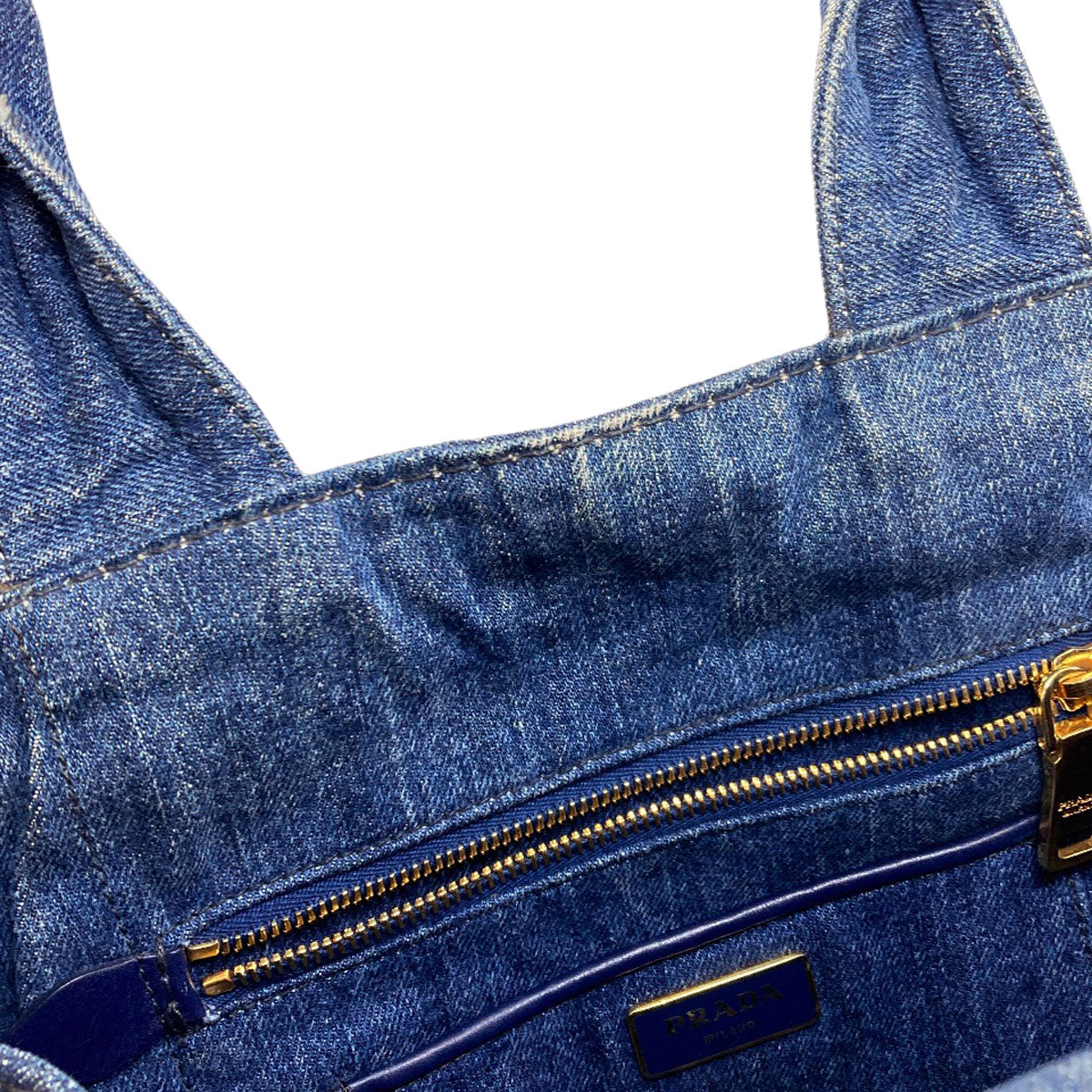 PRADA B1877B Canapa Tote Bag Denim Ladies [Used]