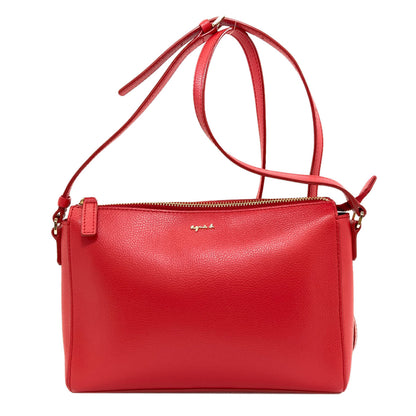 agnes b. logo Shoulder Bag Leather Ladies [Used]