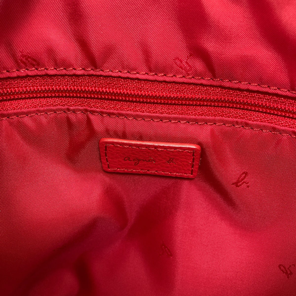 agnes b. logo Shoulder Bag Leather Ladies [Used]
