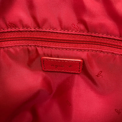 agnes b. logo Shoulder Bag Leather Ladies [Used]