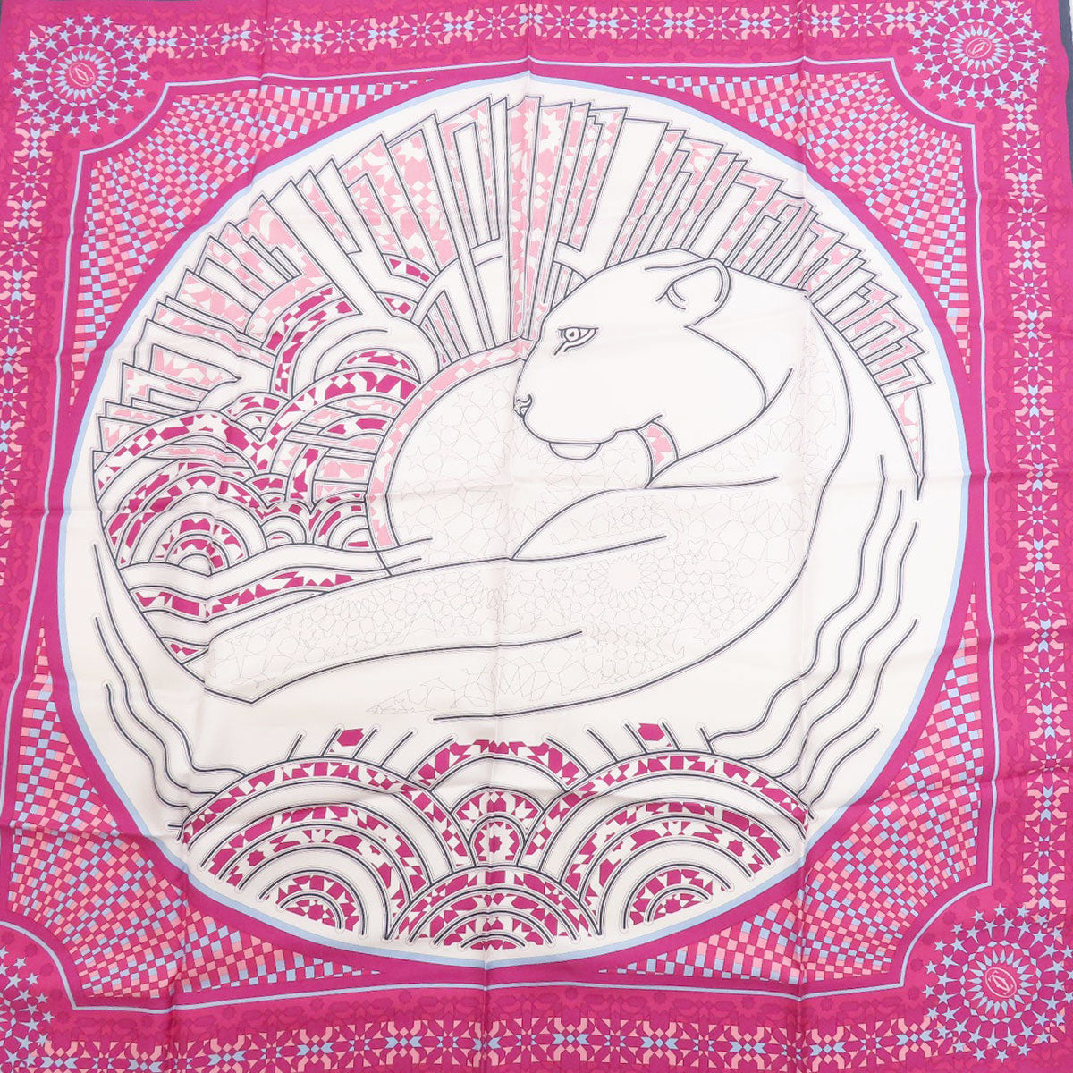 CARTIER PANTHERE Square 90 Scarf Silk Ladies [Used]