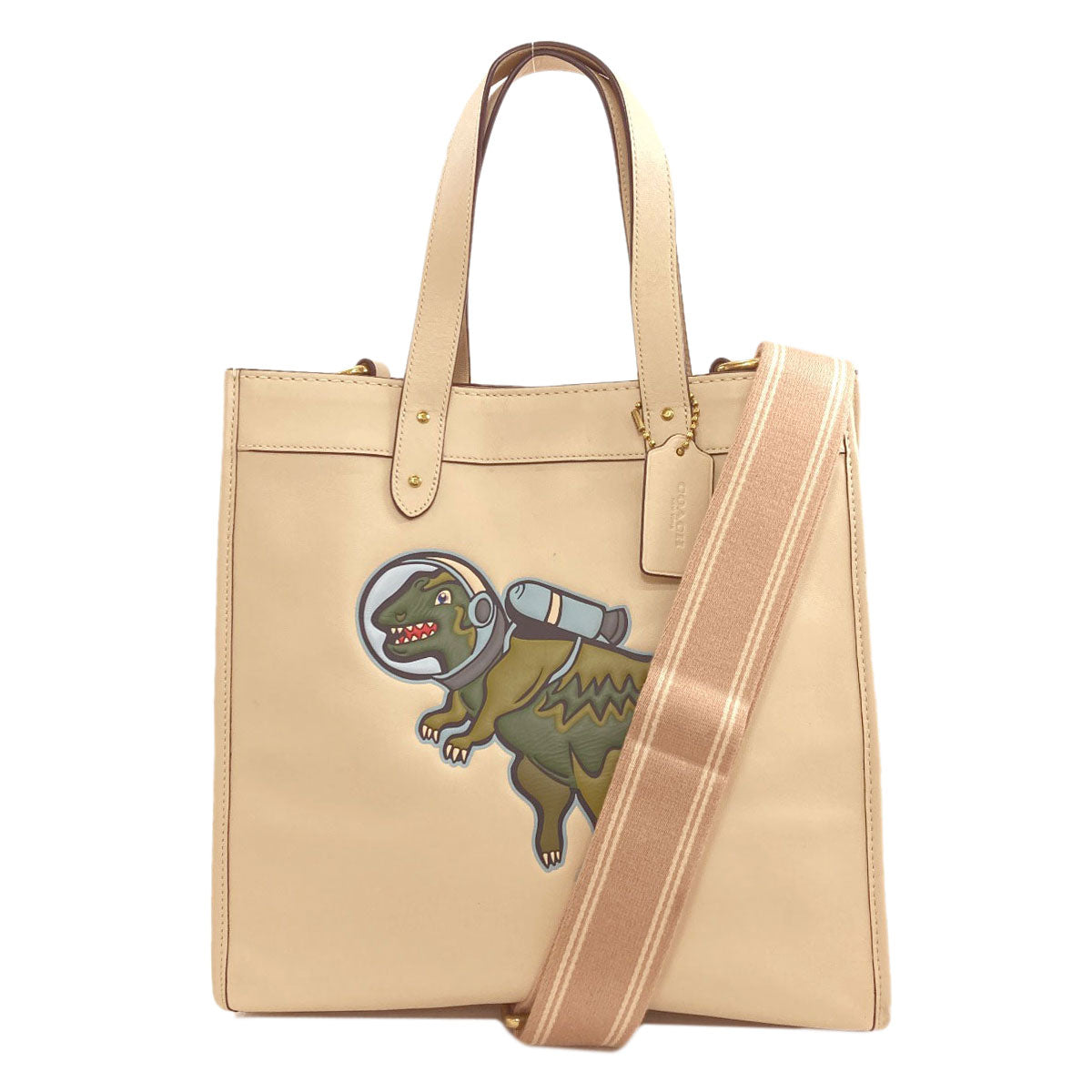 COACH CG597 Lexi Space Print 2-Way Tote Bag Leather Ladies [Used]