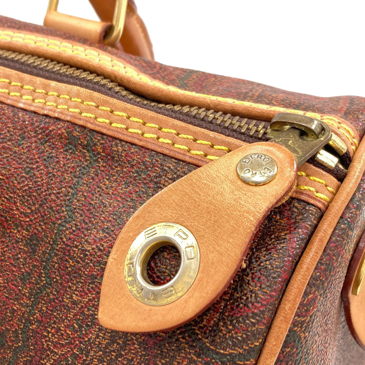ETRO Paisley pattern Boston bag PVC Ladies [Used]