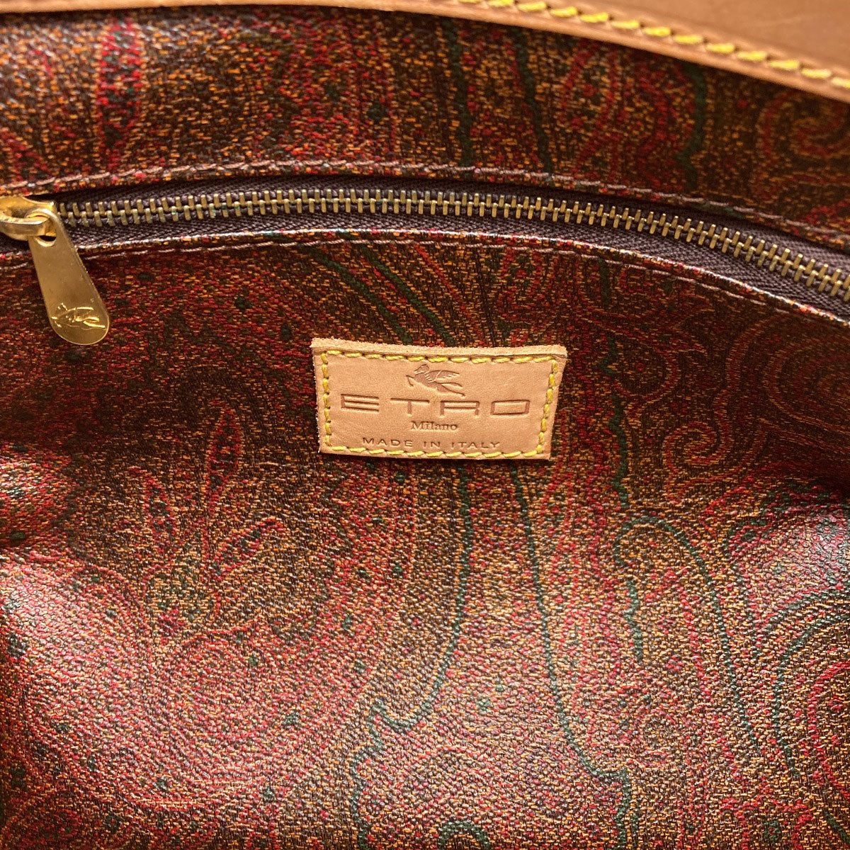 ETRO Paisley pattern Boston bag PVC Ladies [Used]