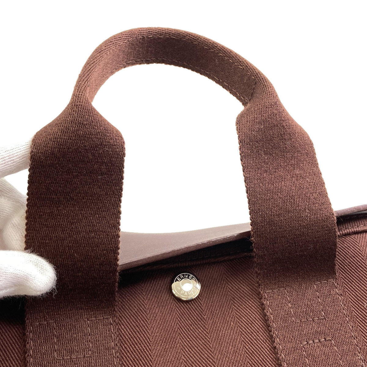 HERMES Valparaiso PM SilverHardware Handbag Canvas Ladies [Used]