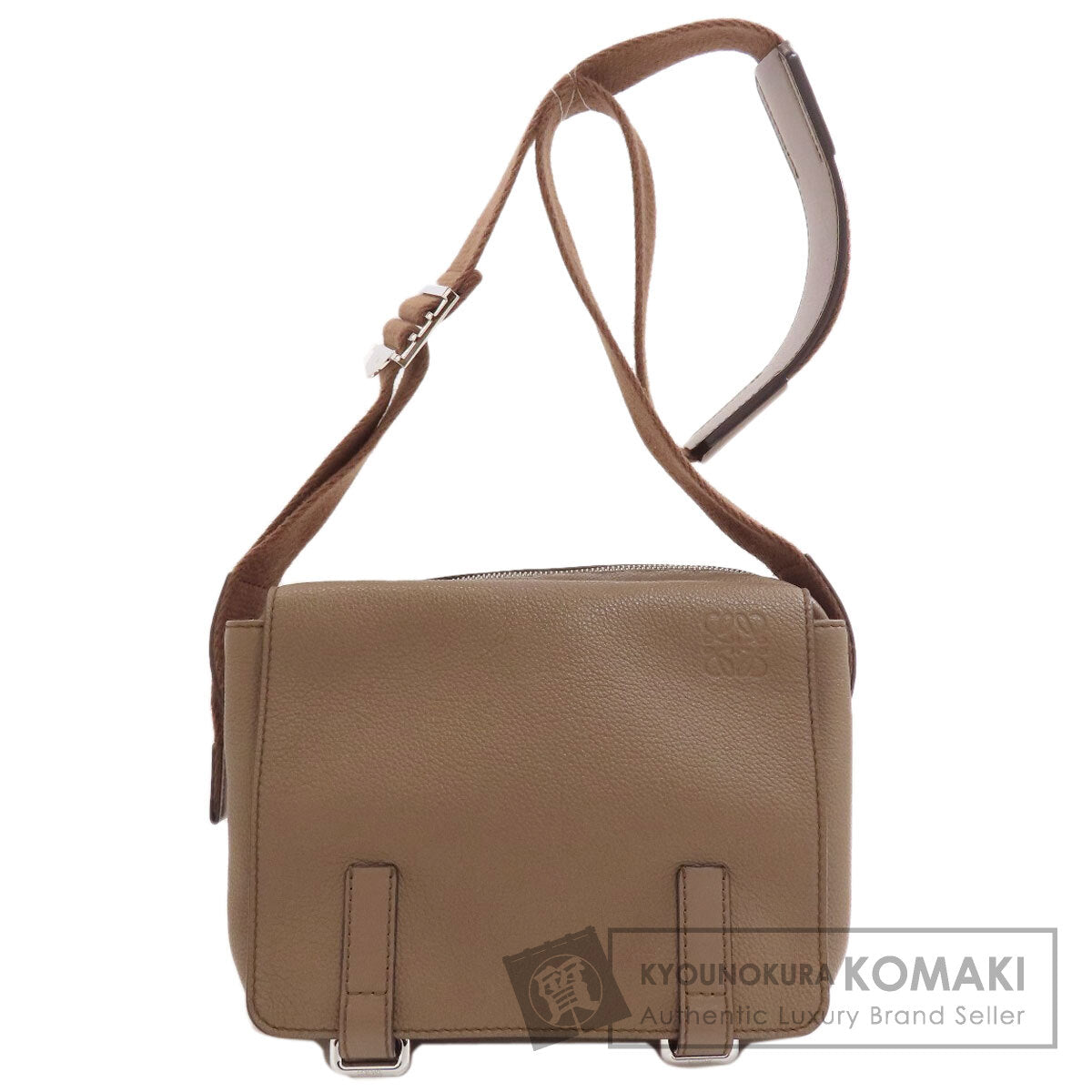 LOEWE Long Shoulder Military Messenger Shoulder Bag Calf Ladies [Used]