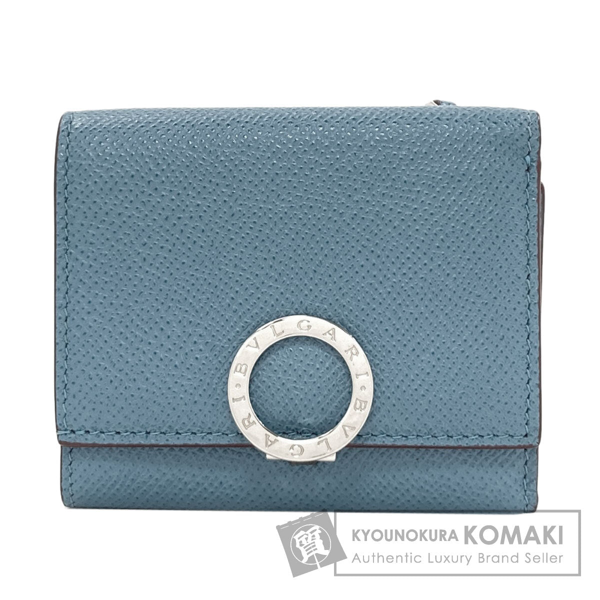 BVLGARI logo Tri-fold wallet (with Coin Pocket) Leather Ladies [Used]