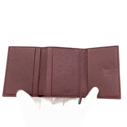 BVLGARI logo Tri-fold wallet (with Coin Pocket) Leather Ladies [Used]