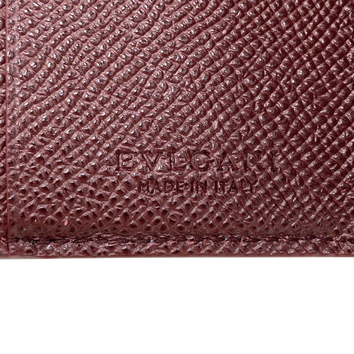 BVLGARI logo Tri-fold wallet (with Coin Pocket) Leather Ladies [Used]