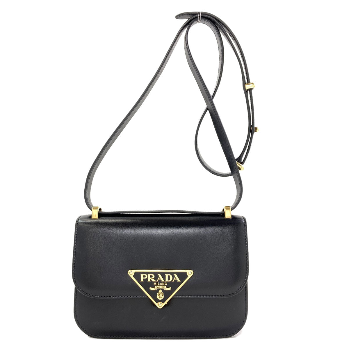 PRADA 1BD340 Logo Hardware Shoulder Bag Calf Ladies [Used]