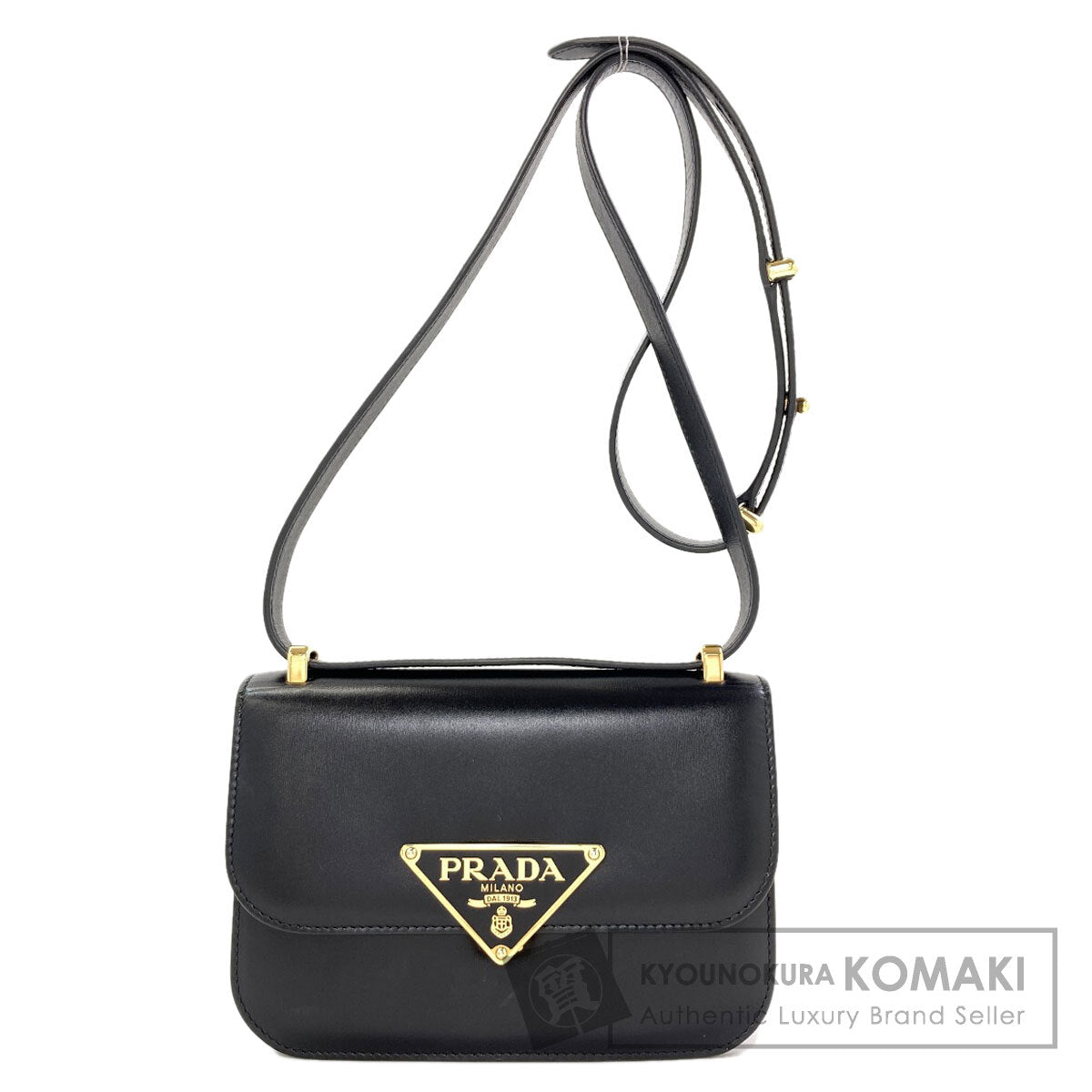 PRADA 1BD340 Logo Hardware Shoulder Bag Calf Ladies [Used]