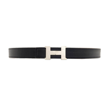 HERMES H-belt, reversible, SilverHardware belt Box calf Taurillon ClemenceLadies [Used]