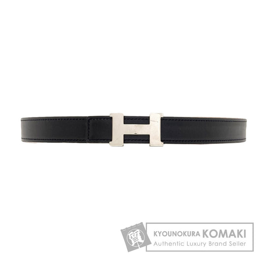 HERMES H-belt, reversible, SilverHardware belt Box calf Taurillon ClemenceLadies [Used]