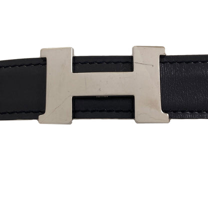 HERMES H-belt, reversible, SilverHardware belt Box calf Taurillon ClemenceLadies [Used]