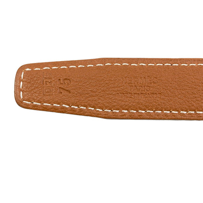 HERMES H-belt, reversible, SilverHardware belt Box calf Taurillon ClemenceLadies [Used]