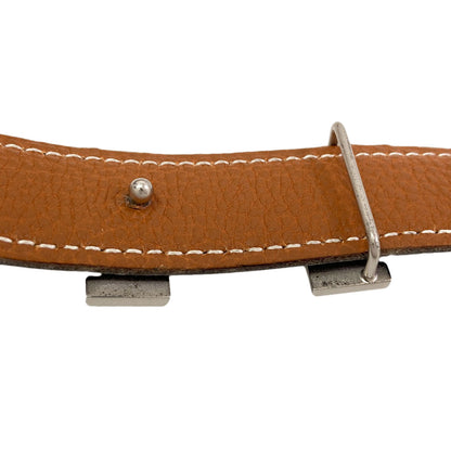 HERMES H-belt, reversible, SilverHardware belt Box calf Taurillon ClemenceLadies [Used]