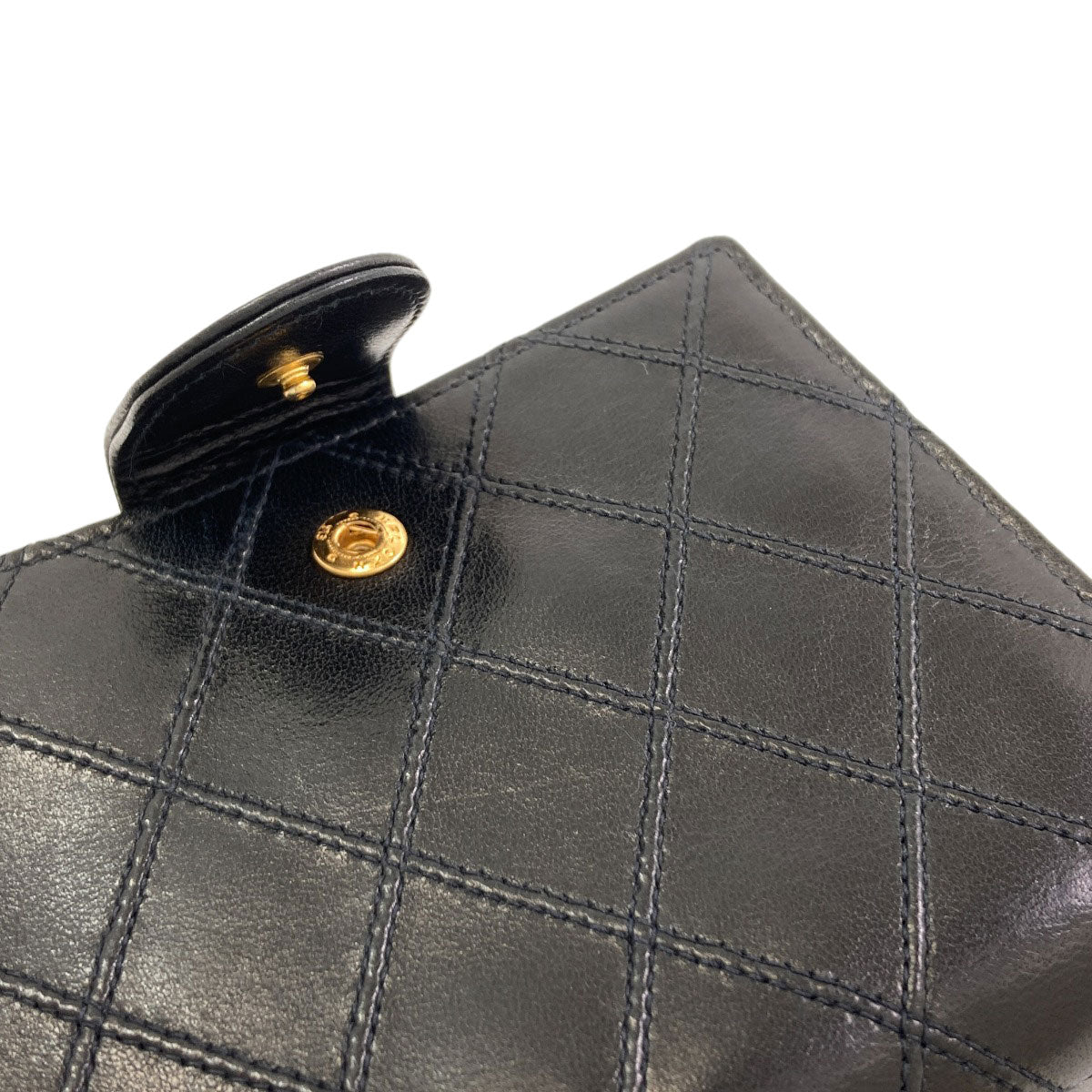 CHANEL Bicolore COCO Mark Gold Hardware Bifold Wallet with Coin Pocket Leather Ladies [Used]