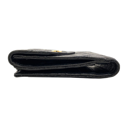CHANEL Bicolore COCO Mark Gold Hardware Bifold Wallet with Coin Pocket Leather Ladies [Used]