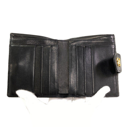 CHANEL Bicolore COCO Mark Gold Hardware Bifold Wallet with Coin Pocket Leather Ladies [Used]