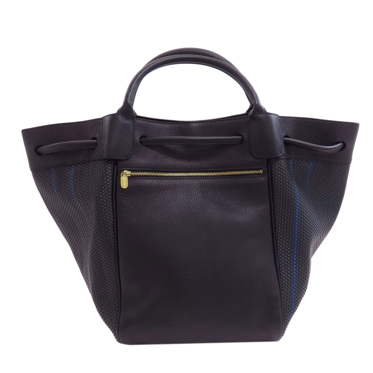 DELVAUX Stripe Handbag Calf Ladies [Used]