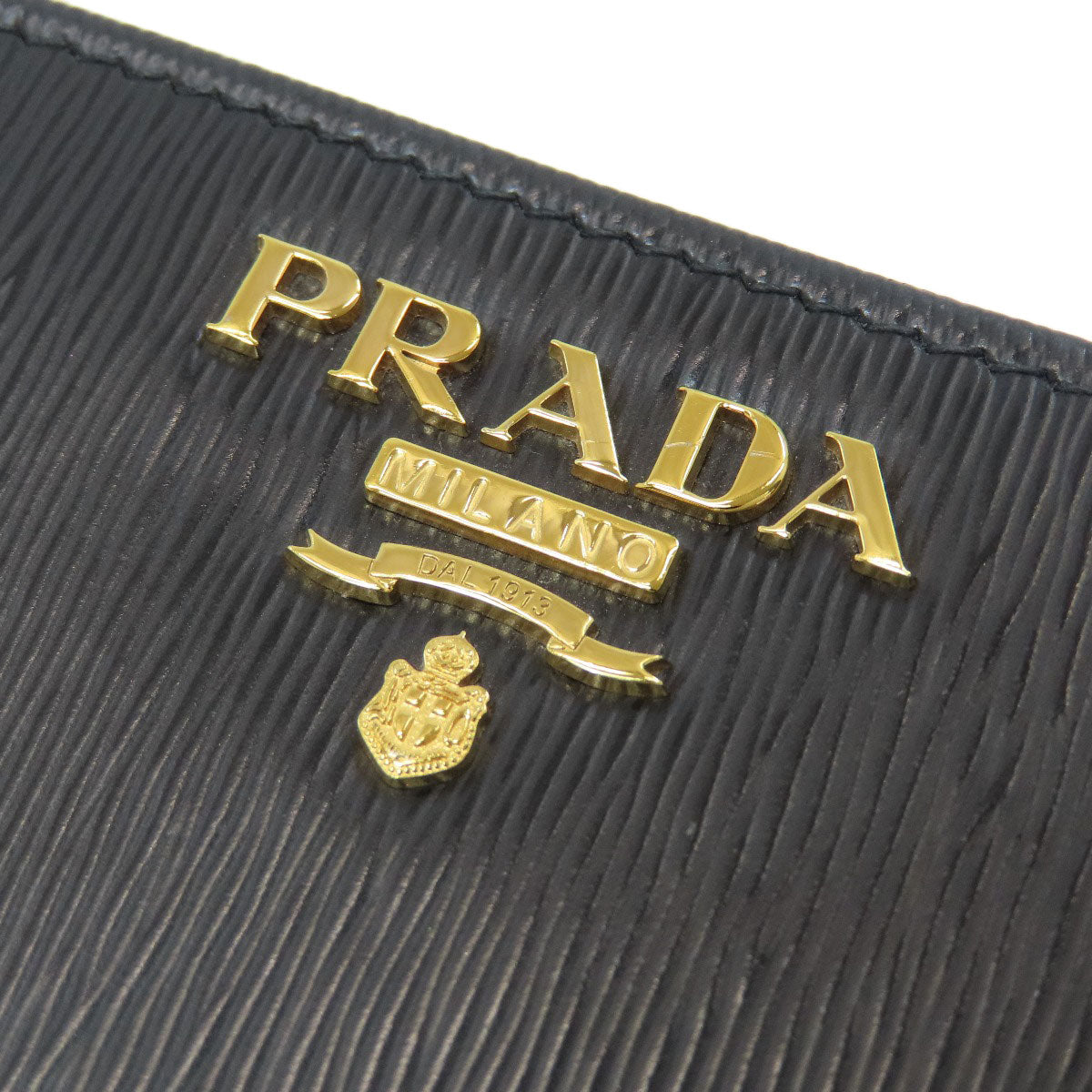PRADA logo Bifold Wallet with Coin Pocket Safiano Ladies [Used]