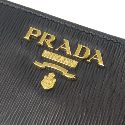 PRADA logo Bifold Wallet with Coin Pocket Safiano Ladies [Used]