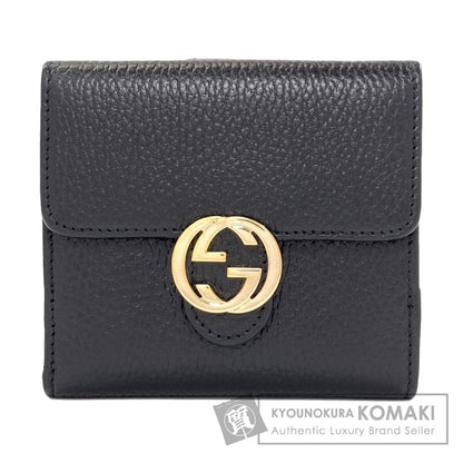 GUCCI 615525 Outlet interlocking G Bifold Wallet with Coin Pocket Leather Ladies [Used]
