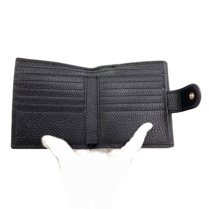 GUCCI 615525 Outlet interlocking G Bifold Wallet with Coin Pocket Leather Ladies [Used]