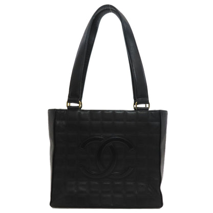 CHANEL Chocolate bar COCO Mark GoldHardware Tote Bag Lambskin Ladies [Used]