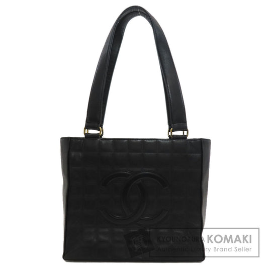 CHANEL Chocolate bar COCO Mark GoldHardware Tote Bag Lambskin Ladies [Used]
