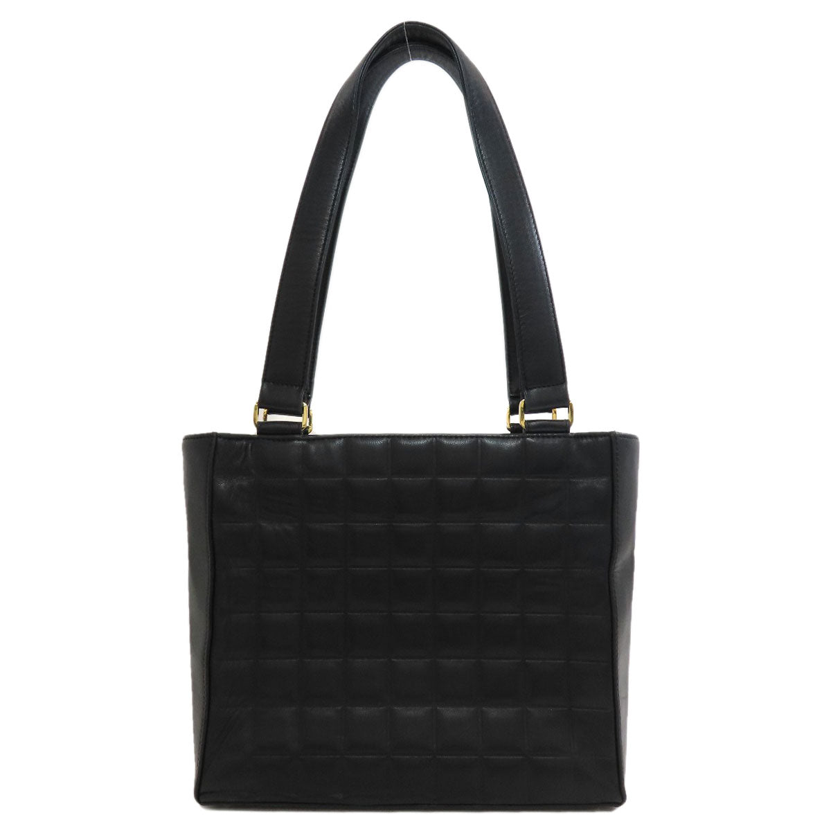 CHANEL Chocolate bar COCO Mark GoldHardware Tote Bag Lambskin Ladies [Used]